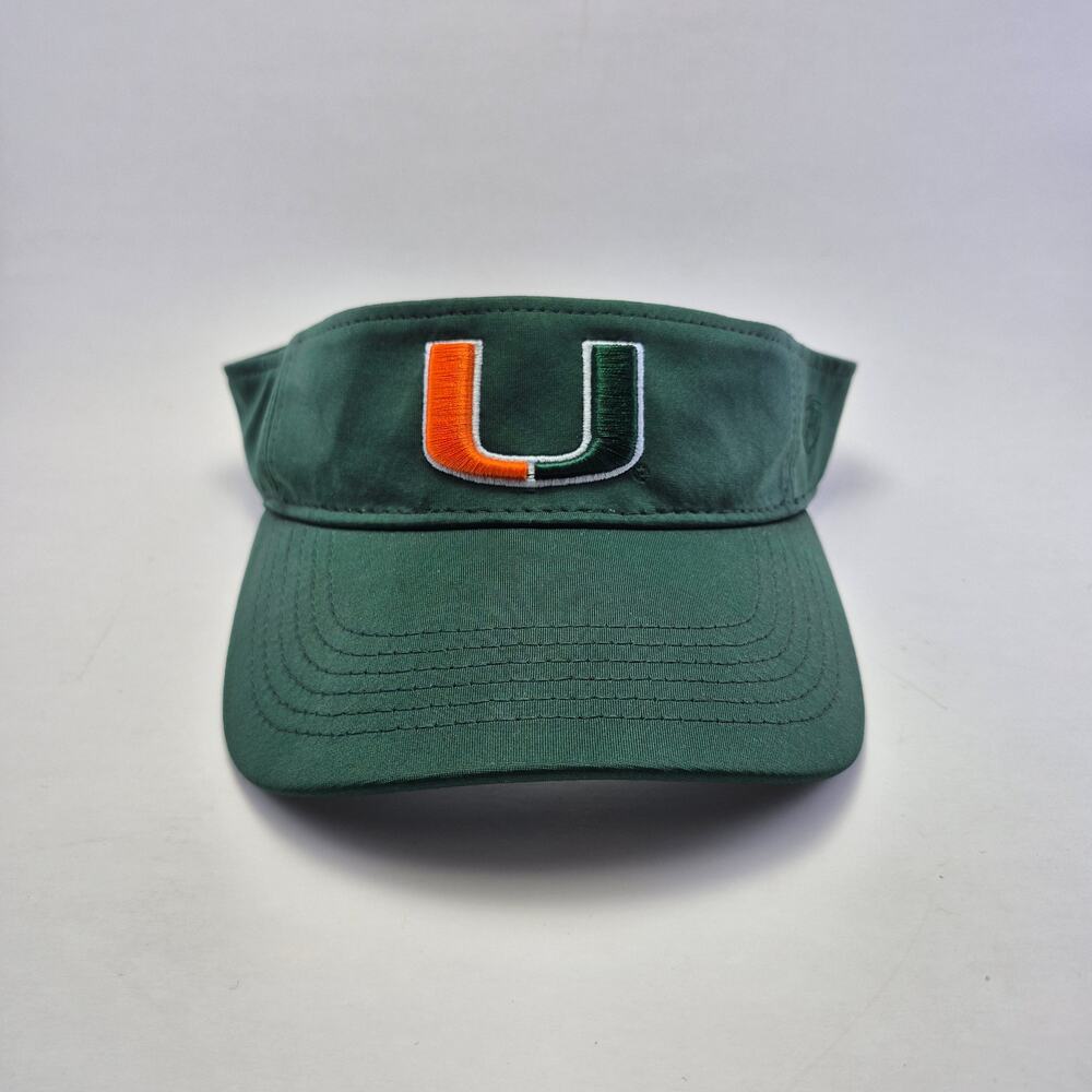 TOP OF THE WORLD University Of Miami Hurricanes Green Visor w/ Adjustable Strap